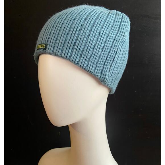 DIESEL Blue Knit Skull Cap Beanie sz OS - Picture 5 of 8